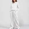 Women's 2-piece Set With Stand-up Collar, Half-zip Sportswear, Loose Sweatshirt, Fashionable Wide-leg Pants And Sweatpants Suit