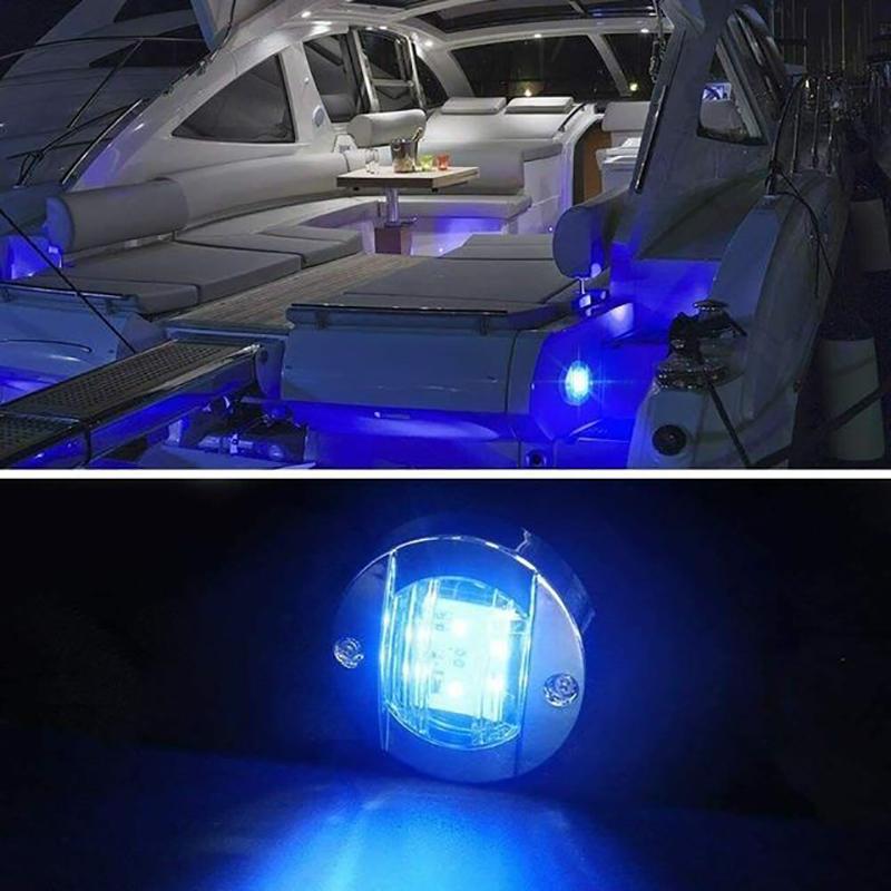 4PCS Boat Marine Lights Navigation Light Waterproof Marker Lamp For Truck RV Yacht Transom Anchor Stern DC 12V 6LED Stern Lamps