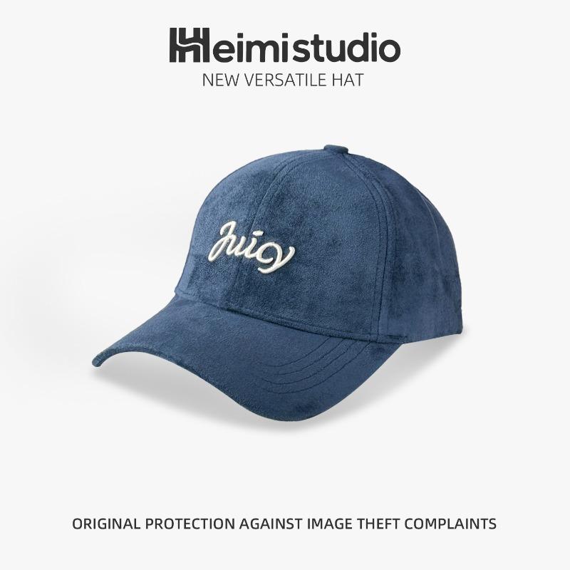 25 Early autumn new three-dimensional embroidered plush high-quality baseball cap versatile face small warm cap