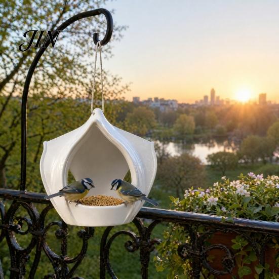 Window Bird Feeder Outdoor Feeder, Artistic Hanging Decorative Garden for Backyard Wild Birds