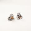 925 Sterling Silver Handmade Yellow Tiger Eye Gemstone Jewelry Studs Earring0.6" EE-143-24