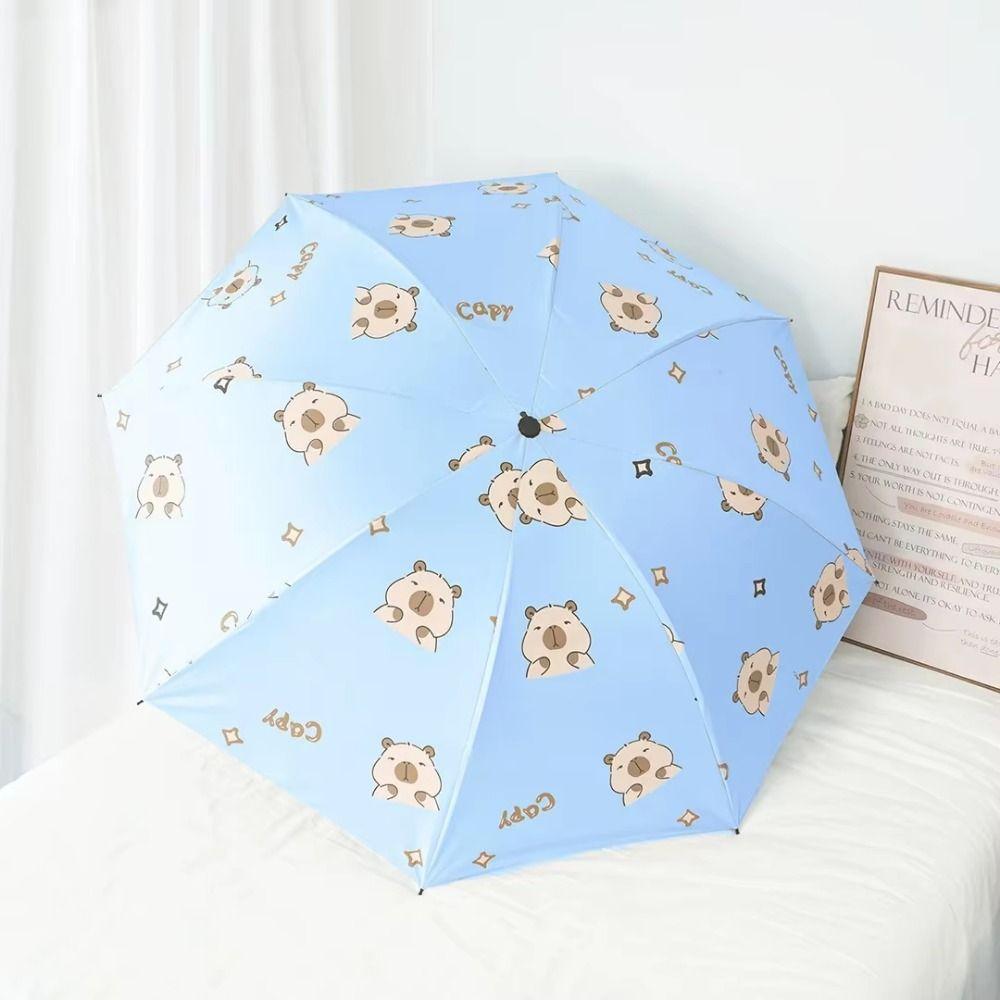 Lightweight Dual-use Folding Umbrella Capybara Automatic Sun Umbrella Automatic Umbrella Couple