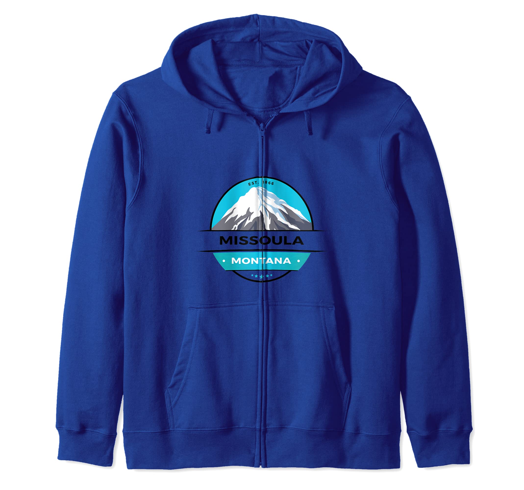 

Retro Cool Missoula, Montana Rocky Mountain Snow Peak Novelty Zip Hoodie