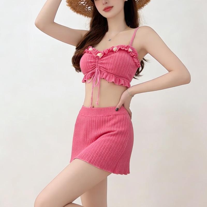 2026 Women's Dopamine Three-Piece Bikini Set - Sexy Swimwear for Resort and Spring