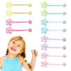 12 Colorful Camellia Bead Bubble Hair Bands (rose Red, Purple, Blue, Pink, Green, Yellow)