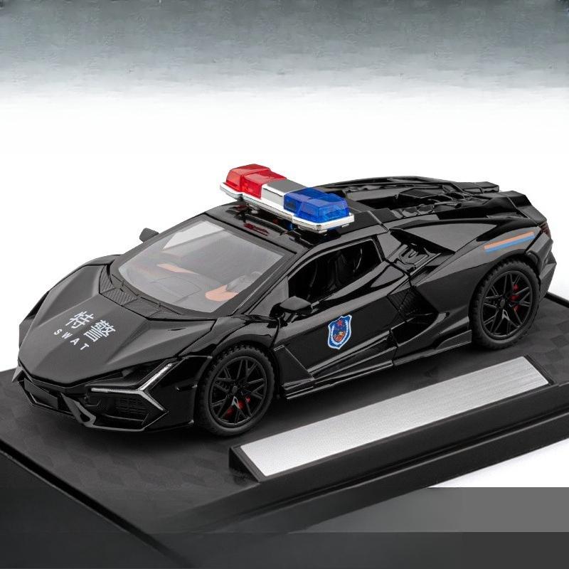 Che Zhi 1:32 Korb Neues Daniel Polizeiauto Modell Simulation Legierung Kinder Sound und Licht Rückziehspielzeugauto Ornament