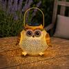 Solar Light, Owl Design Garden Decor, Outdoor Waterproof Metal Hanging Lantern Solar Garden Light for Outside Patio Yard Lawn Porch