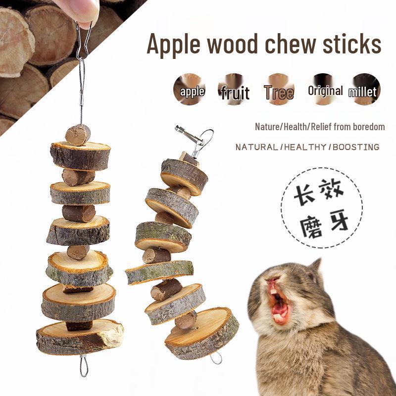 Apple Wood Chew Toy for Rabbits, Guinea Pigs, Chinchillas, and Hamsters