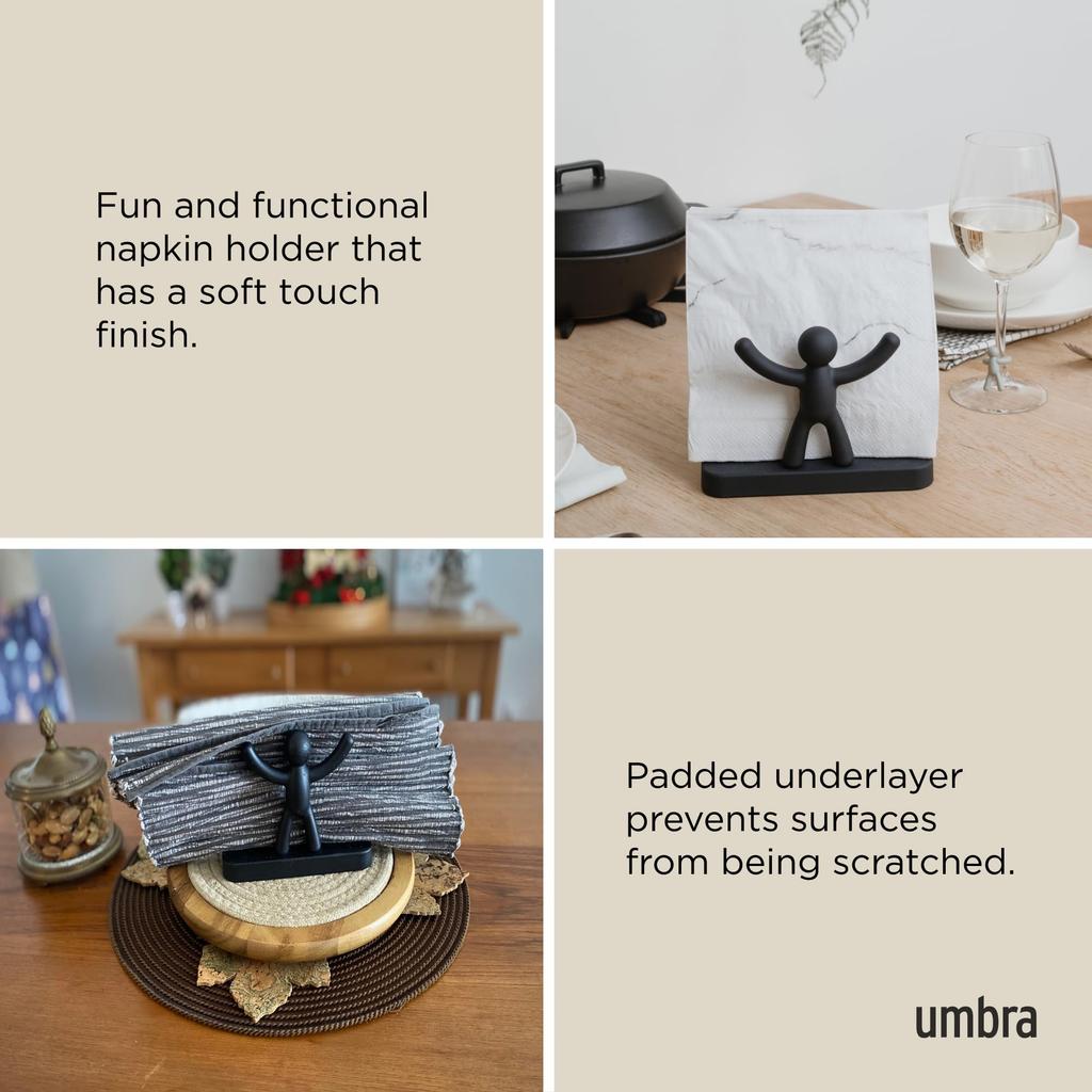 Umbra Paper Paper Napkin x x Umbra Buddy Napkin 2330281040 Holder, Stand, W15.2 D7.6 H11cm, Holder, Black,