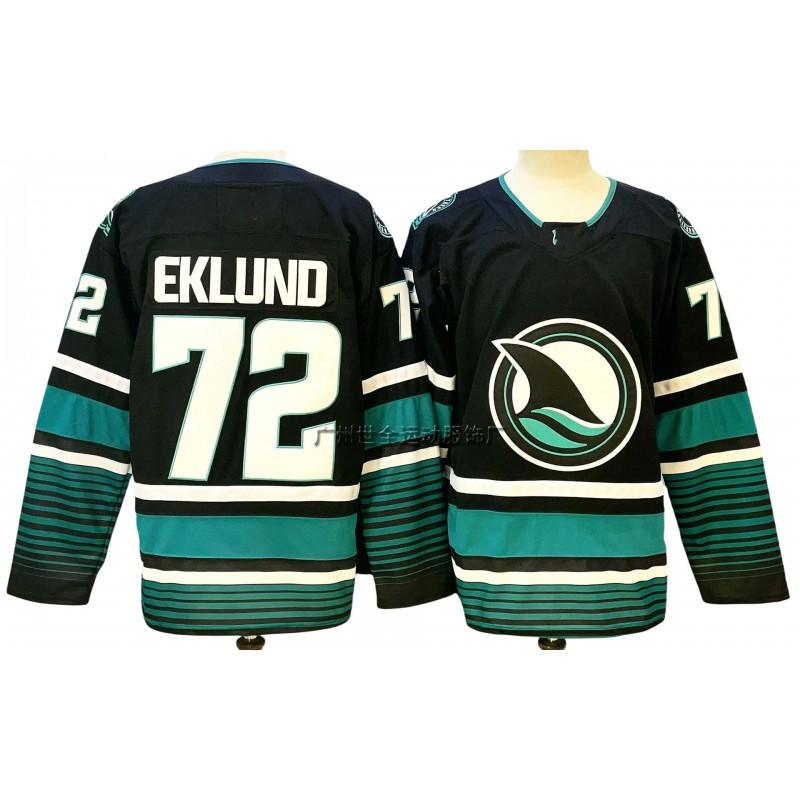 Mens Retro Embroidered Ice Hockey Jersey Team Shark 39 Practice Uniform Cotton Blend Sportswear