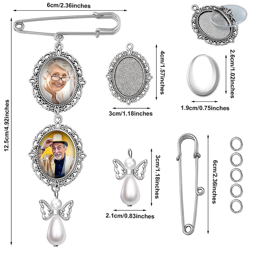 Wedding Bouquet Photo Charms Cabochon Pendants Pearl Pendant for Bridal Wedding Party