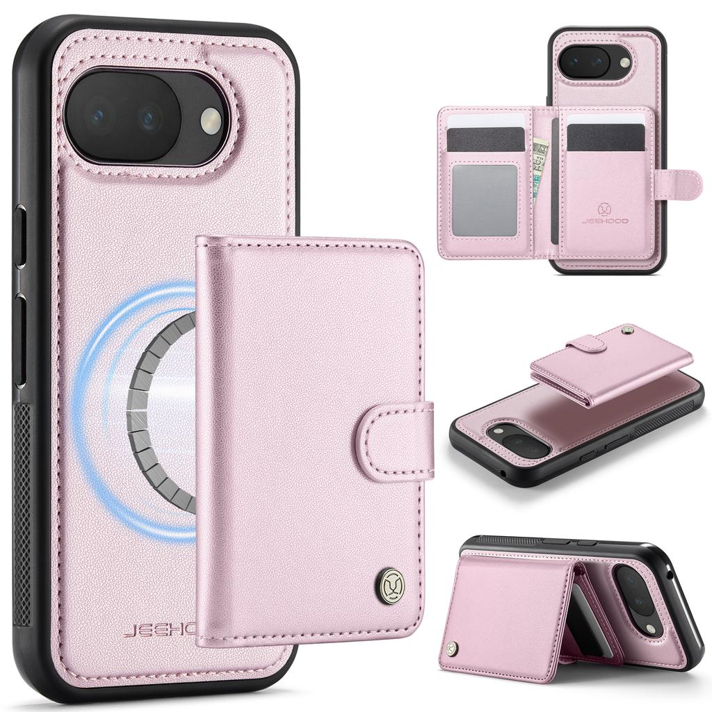 2 in 1 Detachable Business Magnetic Cards Solt Wallet Case For Google Pixel 10 Pro XL 9A 9 8 8A 7A Comfortable Grip Stand Cover