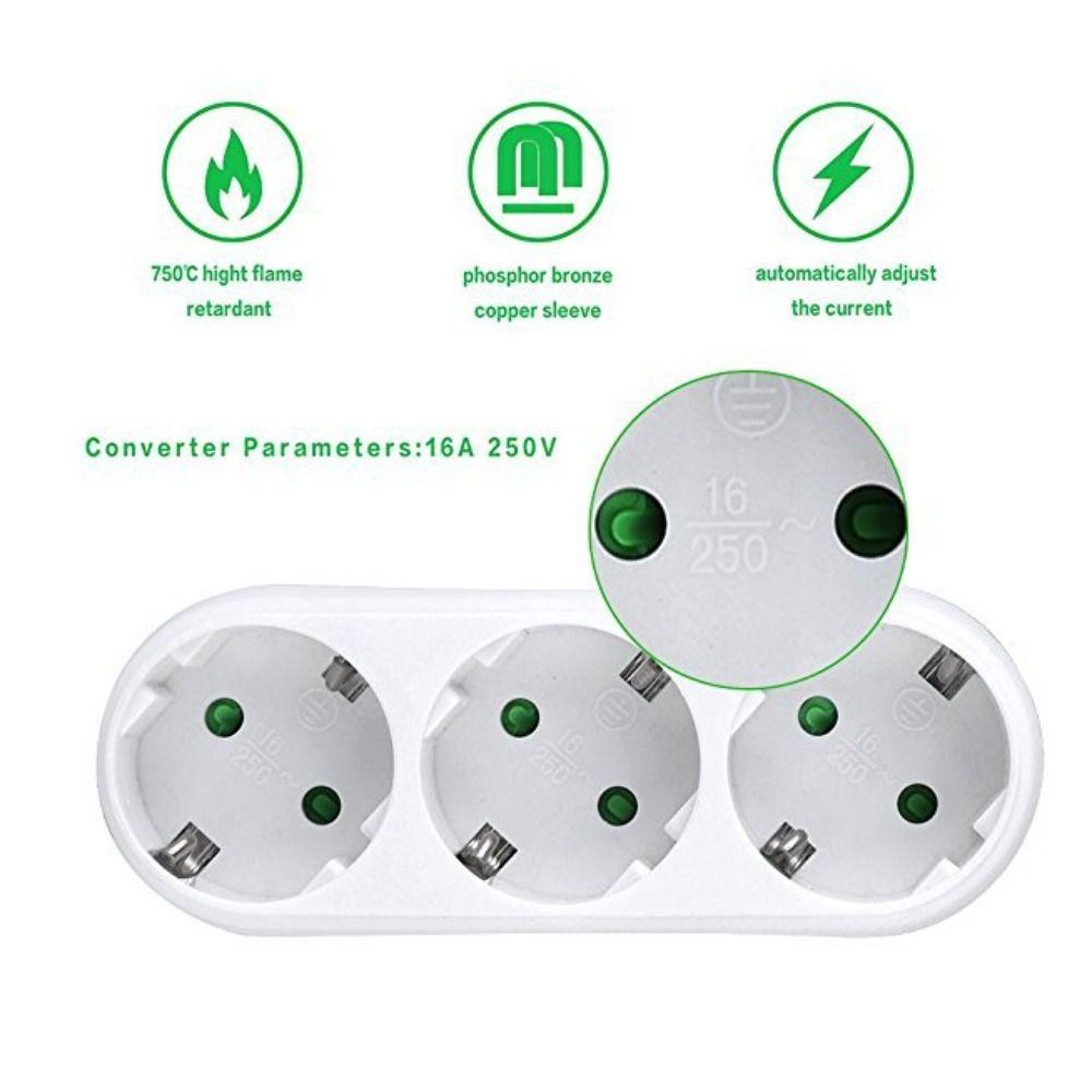 Safety Door Adapter Converter 16 A 250 V AC Socket Converter Power Travel EU Power Plug  Travel Use
