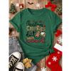 Christmas Fun Short Sleeves, Gingerbread Man Hut, Ins Style Cute Simple Large Size Slim Top