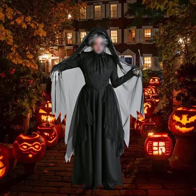 Halloween Witch Dress Cape Scary Women Costumes for Stage Show
