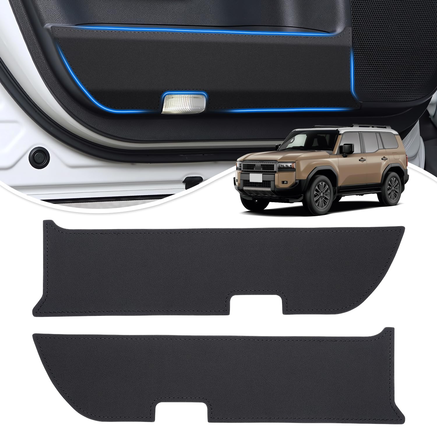 

Cartist Защитные накладки на пороги и двери для нового Land Cruiser 250 TRJ250W GDJ250W для Land Cruiser LC250 Отделка дверей и передней части из ПВХ-кожи чёрный