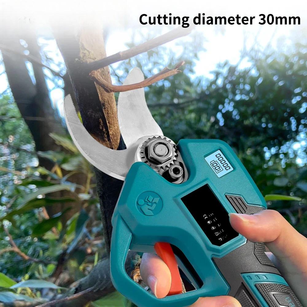 30mm 4 Gears Brushless Electric Pruner Shear Adjustable Cordless Electric Scissors Garden Bonsai Trimming Power Tools