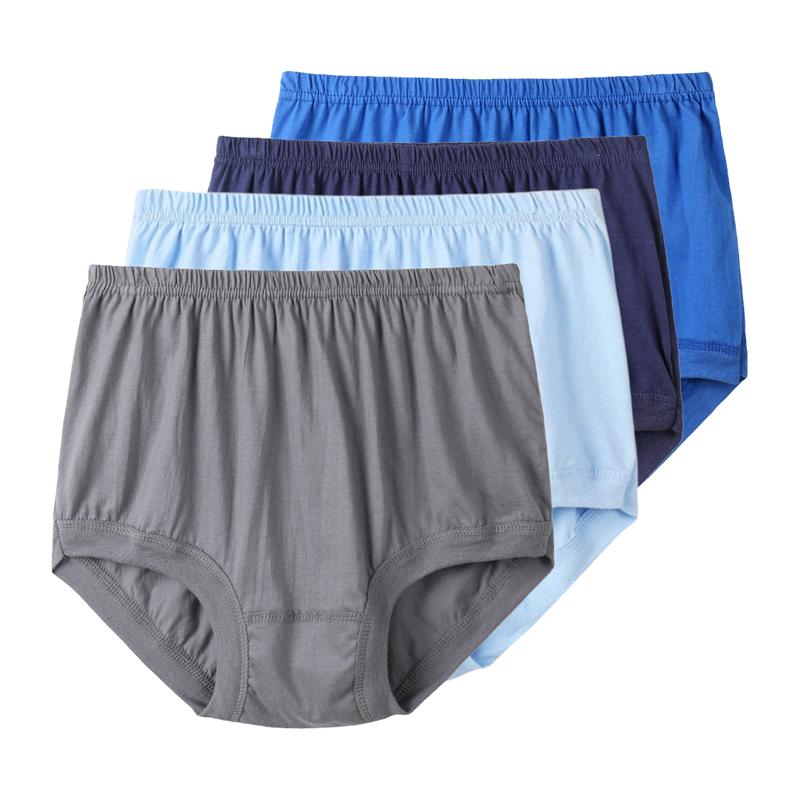 4pcs Big Size Underwear Men's L XL 2XL 3XL 4XL 5XL Briefs Large Underpants Middle-aged and elderly Cotton ComfortablePanties Male Shorts Knickers