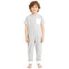 Unisex Kids Adaptive Clothing Round Neck Short Sleeve Jumpsuit Back Invisible Zipper Contrast Color Romper