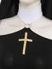 Damer Frekk Nonne Kostyme Halterneck Nettingermer Culotte-stil Kjole Hodeplagg Partykostyme