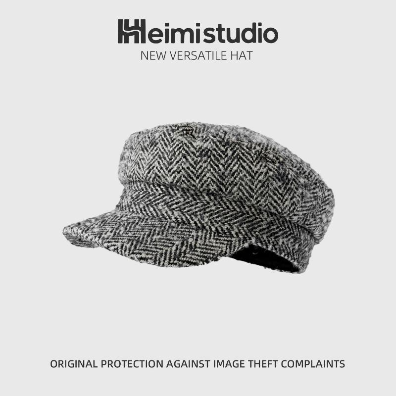 

25 Новая британская классическая восьмиугольная шляпа ранней осени детская осенне-зимняя теплая ретро литературная шляпа газетчика темно-серого