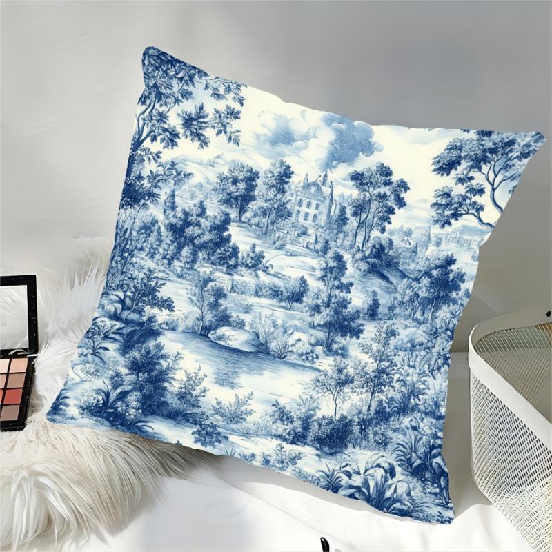 Jouy Classic French Cushion Covers Chair Living Room Pillowcase Cozy Zipper Sofa Pillow Covers Animal Bedroom Indoor Home Decor