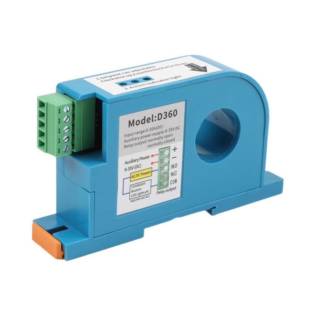 DIN Mountable DC Current Sensing Switch for 0 50A 0 100A Detection Range
