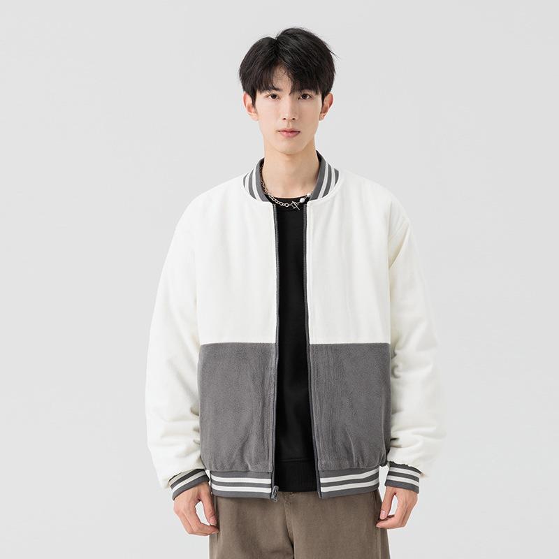 Double-sided Wear Stand-up Neck Cotton-padded Jacket Men's Winter Piled and Thickened Cotton Clothes Trendy Brand Loose Couple Warm Bread Clothes