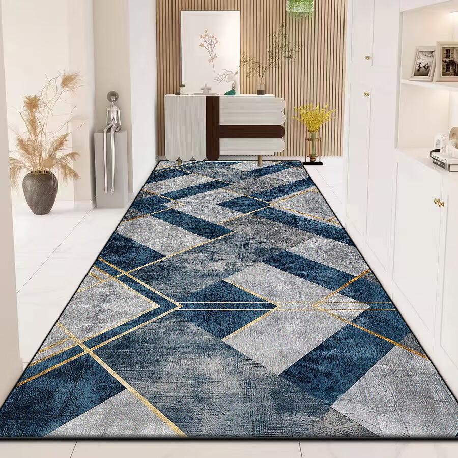 Modern Long Corridor Carpet Home Non-slip Stairway Rug Hotel Lobby Passageway Runner Washable Room Decor Floor Mats Customizable