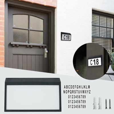 Solar Doorplate Light Outdoor LED Digital Wall Mount Address Number Plate Street Light