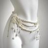 Elegant Multi-Layer Pearl & Tassel Waist Chain with Floral Accents for Women