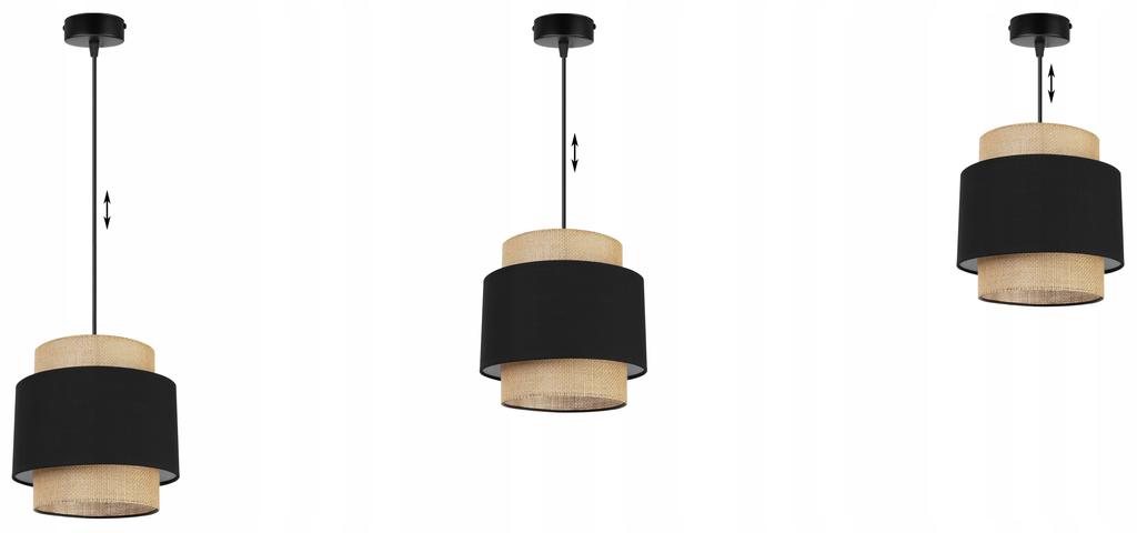 Hanging Lamp, Ceiling Chandelier, Lampshade, Boho Juta