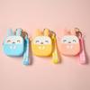 Kawaii Coin Purse Keychain Waterproof Earphone Bag Pendant Simple Silicone Rabbit Coin Bag  Girls
