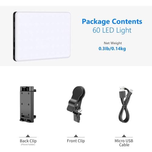 NEEWER Basic Smartphone Light, Clip Type Photography Light, LED Video Light, Selfie Light, Actress Light, Panel Light, Dimmable, CRI95+ 3 Light Modes,