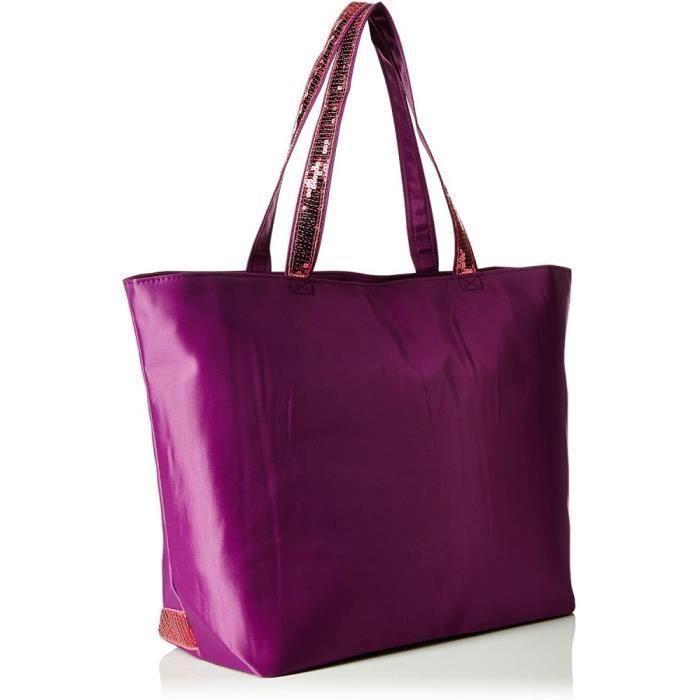 Sac Cabas - Le Temps des Cerises - GLITTER 5 - Violet/Rose - Nylon - Fermeture zippée