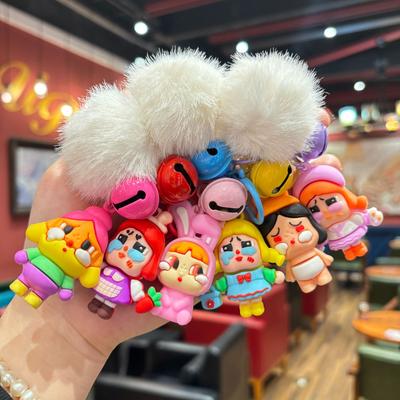 New Cartoon Hairball Crying Baby Glue Doll DIY Pendant Creative Cartoon Keychain