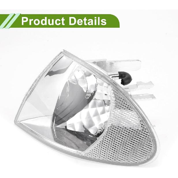 Nº 63136902765 Tampa da Lanterna de Seta Lateral para BMW Série 3 1999-2001 Lente de Plástico Transparente à Prova d'Água para Lanterna de Seta Lateral Esquerda 1 Peça