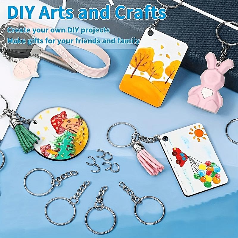 40/80/100/140/180 Pcs 25mm Electroplated Split Key Rings, 4-Section Chains and Open Jump Rings for DIY Jewelry Making