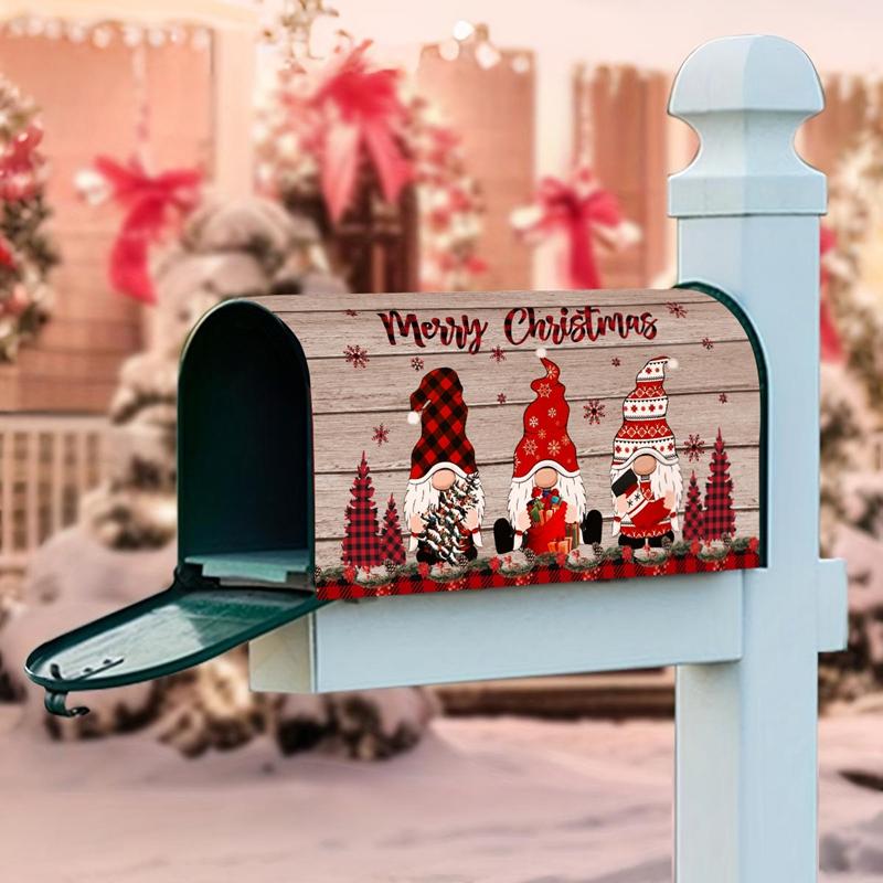 Christmas Mailbox Cover Winter Wonderland Snowman Mailbox Wrap Christmas Decorations for Home 2026 Navidad Gifts New Year 2026