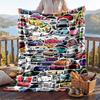 Warm Flannel Blanket Jdm Sports Cars Pattern, Lightweight Comfortable Throw Blanket for Bed Sofa Use