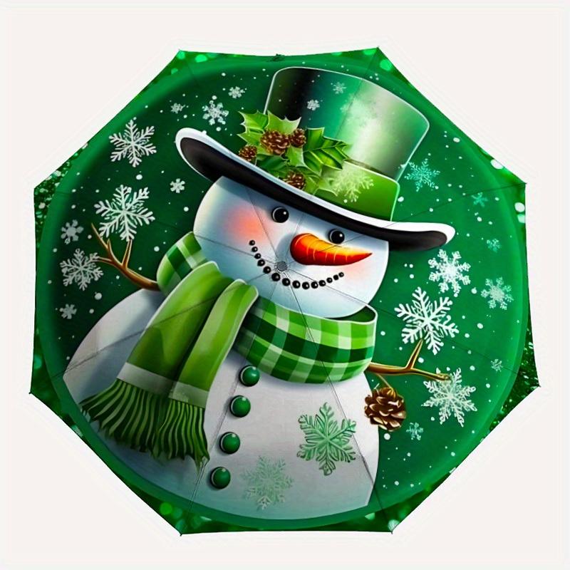 

1pc Snowman Christmas Automatic Open/Close Umbrella, Portable Folding umbrella for Everyday Use yy250826016
