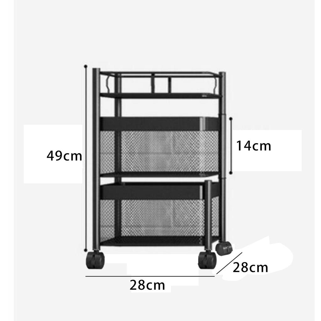 Heavy Duty Kitchen Shelf with Wheels, Shelves Cart ,Storage Trolley, for Household Bathroom