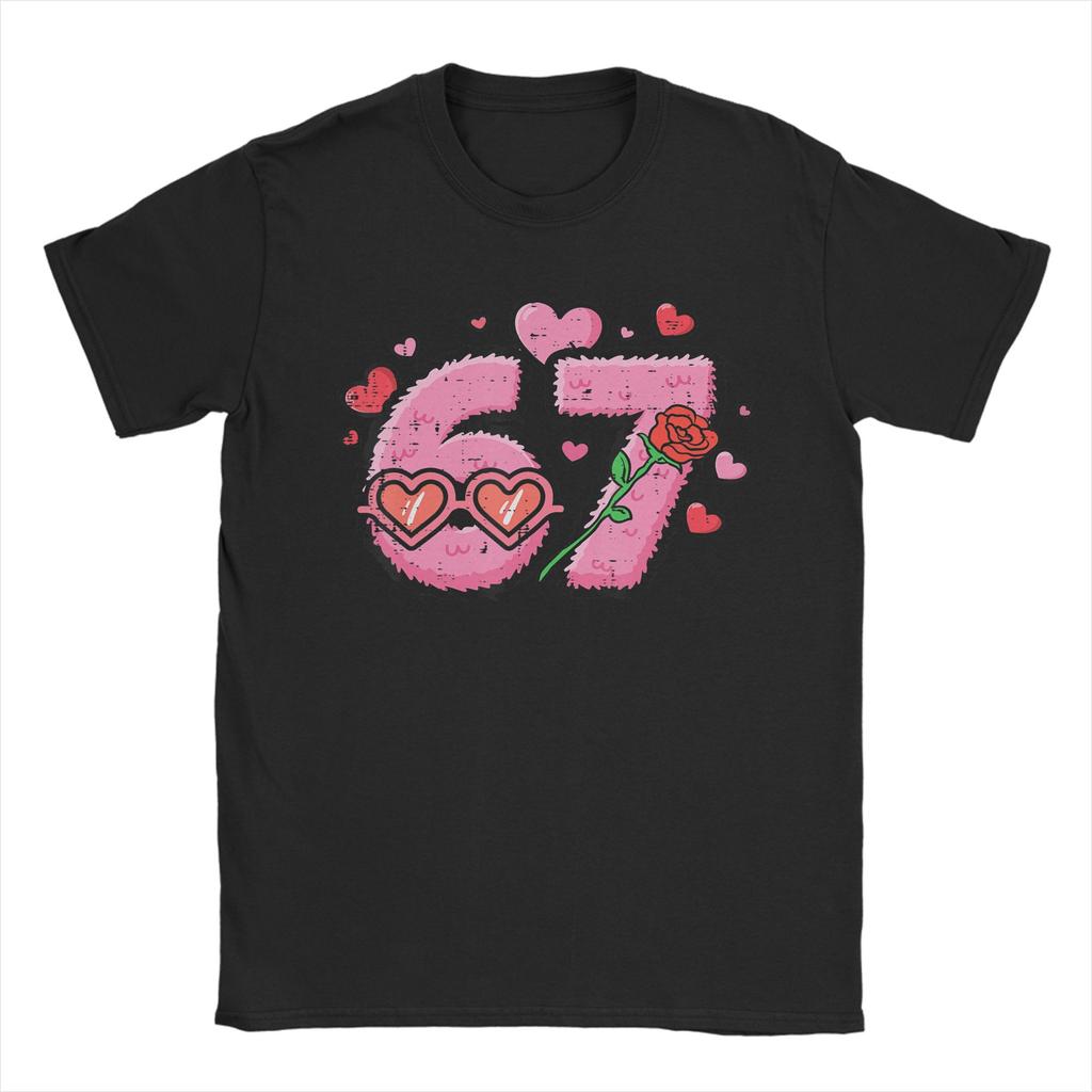 Casual T Shirt Summer Six Seven 6 7 Meme Dabbing Heart Valentines Hip Hop T Shirts  100 Cotton Tshirt for Mens Y2K Top Tees