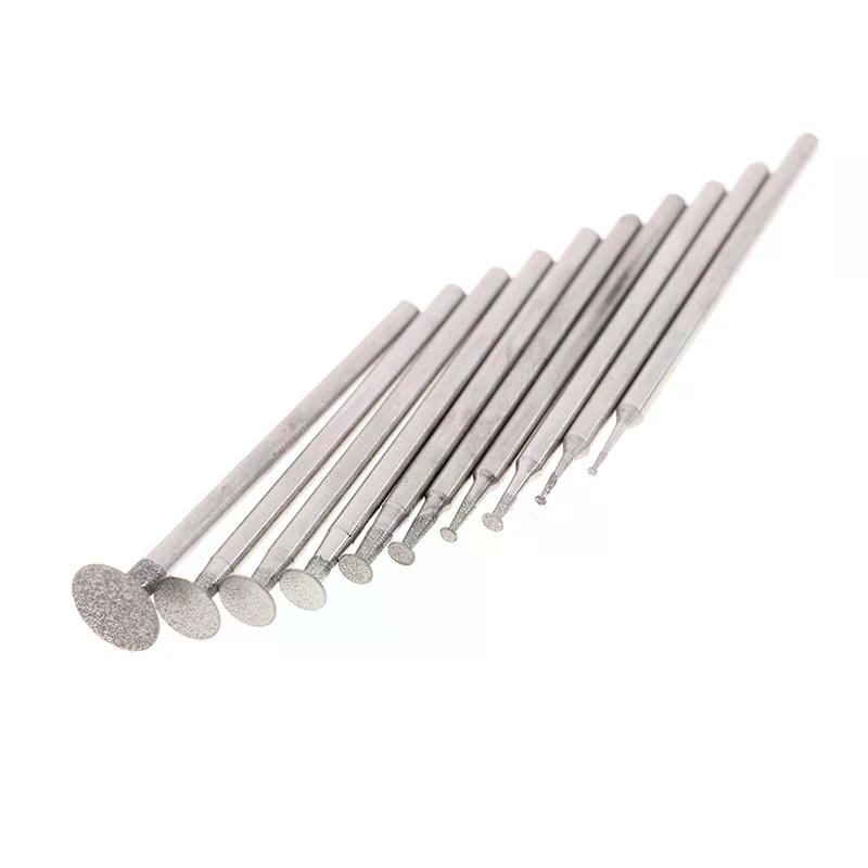 10PCS Grinding Bit Accessory Ultra-Thin T Head Shank Mounted Point Stone Jade Carve Polish Engrave Tool