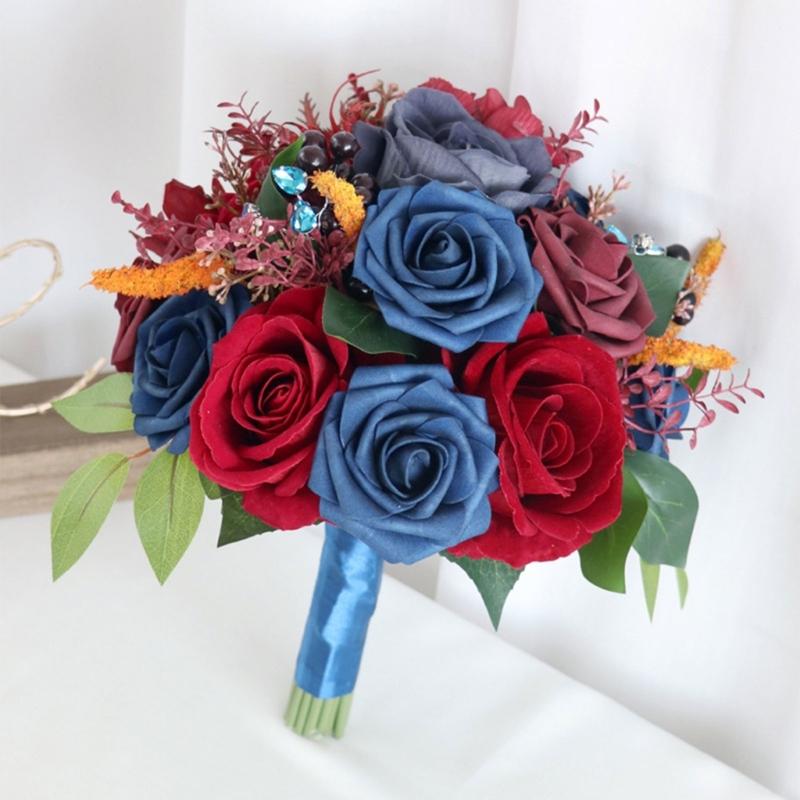 Wedding Bouquets Artificial Flower Arrangement for Ceremony, Anniversary, Photography Props, Wedding Party Centerpieces