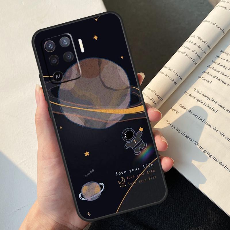 Astronaut Spaceship Case For Oppo A80 A60 A40 A78 A38 A18 A98 A58 A96 A76 A16 A94 A74 A54 A15 A17 A57 A77 A5 Pro