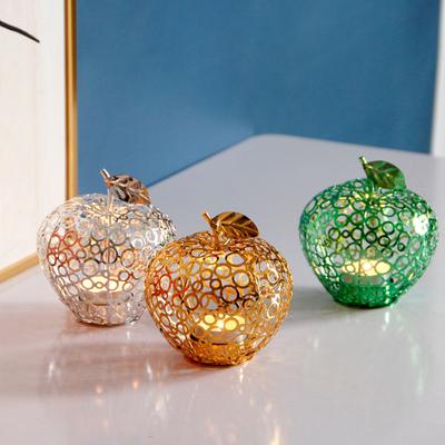 Creative Gold Christmas Valentine's Day Decorative Candle Holders Silver Green Gold Apple Candle Cups Aromatherapy Tea Candle Holders