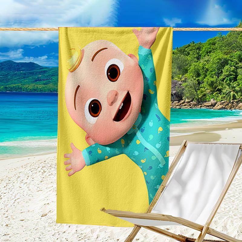 Ultra-Soft Beach Towel with CoComelon Theme,Ideal for Pool - Camping, Diving - Perfect Travel Essential, Vibrant Beach Towel.