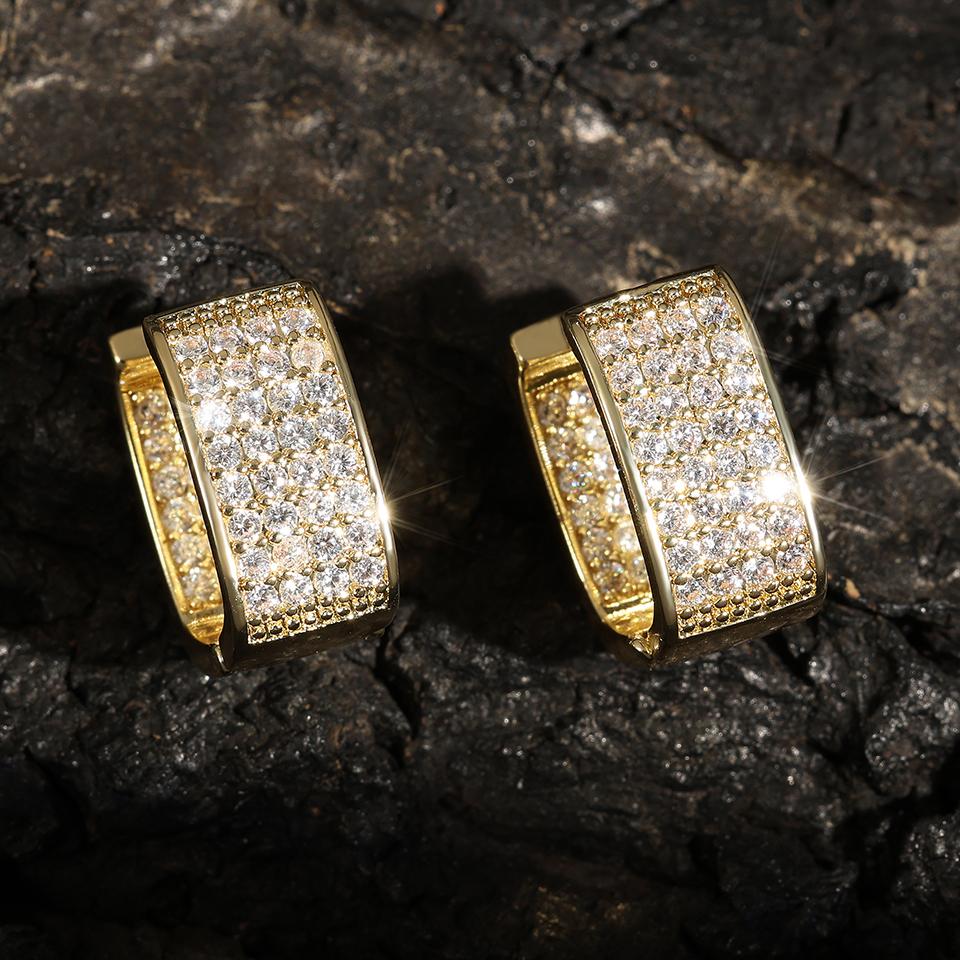 ZAKOL Bling Full Cubic Zirconia Hoop Earrings for Women Temperament Female Ear Accessories Luxury Bridal Wedding Zircon