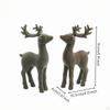 2 Pieces Deer Figurine Flocked Christmas SoftTextured Statue for Mantel, Entryway
